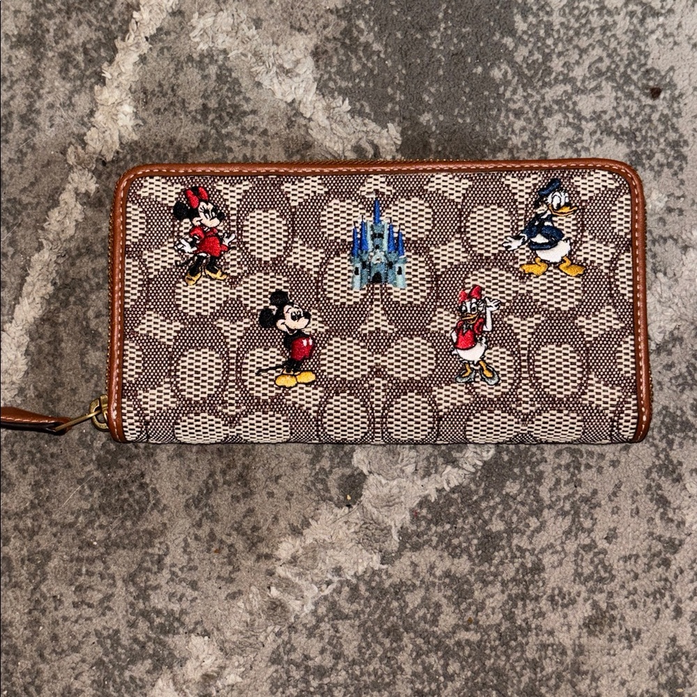 NEW COACH x Disney Parks 50th Anniversary Mickey Mouse & Friends Long Zip Wallet